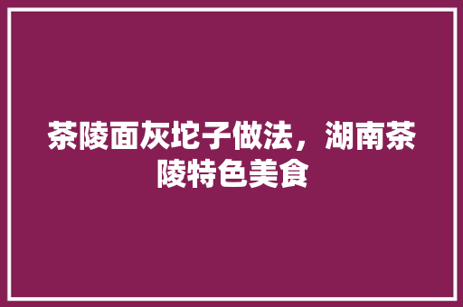 茶陵面灰坨子做法，湖南茶陵特色美食 茶陵面灰坨子做法，湖南茶陵特色美食 旅行资讯