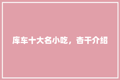库车十大名小吃，杏干介绍 库车十大名小吃，杏干介绍 生活指南