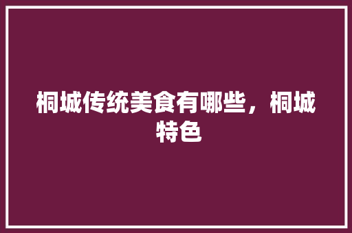 桐城传统美食有哪些，桐城 特色 桐城传统美食有哪些，桐城 特色 旅行资讯