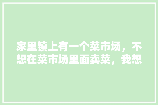 家里镇上有一个菜市场，不想在菜市场里面卖菜，我想在菜市场附近开个小店卖菜可以吗，地方特色美食连锁