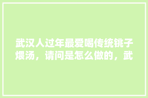 武汉人过年最爱喝传统铫子煨汤，请问是怎么做的，武汉特色十大小吃加盟 武汉人过年最爱喝传统铫子煨汤，请问是怎么做的，武汉特色十大小吃加盟 生活指南
