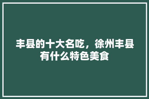 丰县的十大名吃，徐州丰县有什么特色美食 丰县的十大名吃，徐州丰县有什么特色美食 旅行资讯