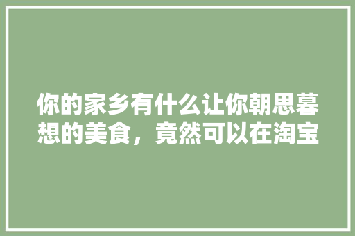 你的家乡有什么让你朝思暮想的美食，竟然可以在淘宝买到，淘宝怎么卖小吃技术资料 你的家乡有什么让你朝思暮想的美食，竟然可以在淘宝买到，淘宝怎么卖小吃技术资料 家居窍门