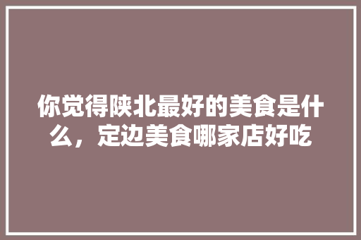 你觉得陕北最好的美食是什么，定边美食哪家店好吃 你觉得陕北最好的美食是什么，定边美食哪家店好吃 家居窍门