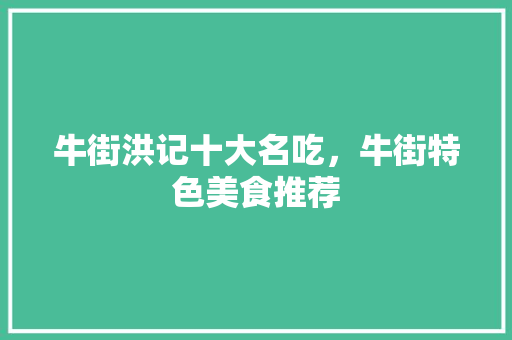 牛街洪记十大名吃，牛街特色美食推荐 牛街洪记十大名吃，牛街特色美食推荐 生活指南
