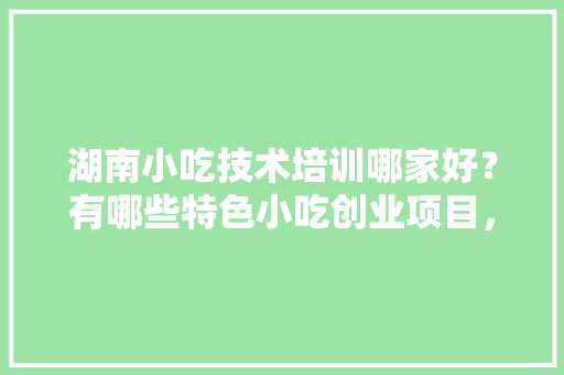 湖南小吃技术培训哪家好？有哪些特色小吃创业项目，地方小吃特产