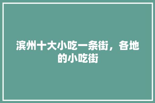 滨州十大小吃一条街，各地的小吃街 滨州十大小吃一条街，各地的小吃街 美食推荐