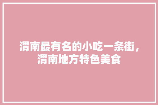 渭南最有名的小吃一条街，渭南地方特色美食 渭南最有名的小吃一条街，渭南地方特色美食 家居窍门