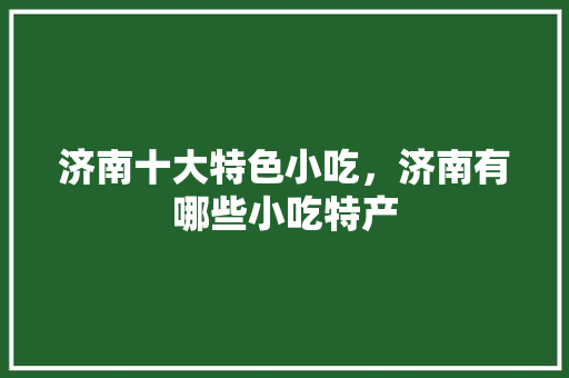 济南十大特色小吃，济南有哪些小吃特产 济南十大特色小吃，济南有哪些小吃特产 旅行资讯