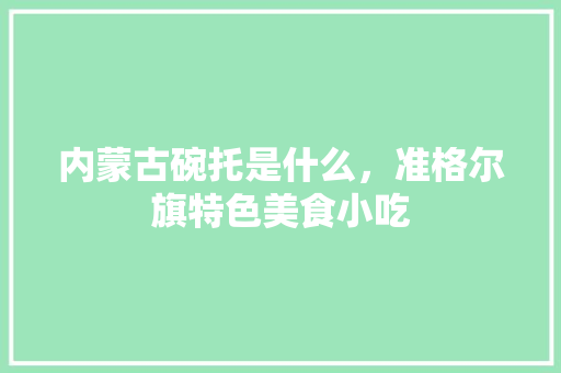 内蒙古碗托是什么，准格尔旗特色美食小吃 内蒙古碗托是什么，准格尔旗特色美食小吃 旅行资讯