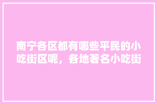 南宁各区都有哪些平民的小吃街区呢，各地著名小吃街 南宁各区都有哪些平民的小吃街区呢，各地著名小吃街 家居窍门
