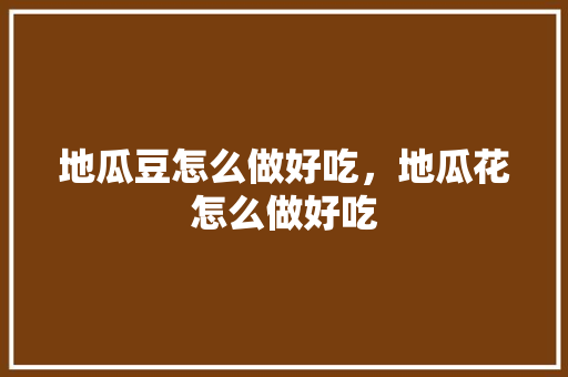 地瓜豆怎么做好吃，地瓜花怎么做好吃