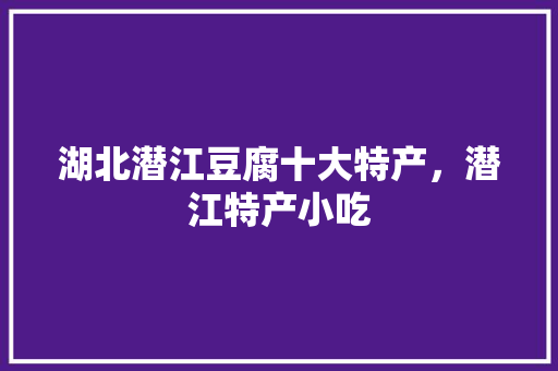 湖北潜江豆腐十大特产，潜江特产小吃