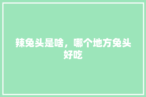 辣兔头是啥，哪个地方兔头好吃 辣兔头是啥，哪个地方兔头好吃 家居窍门