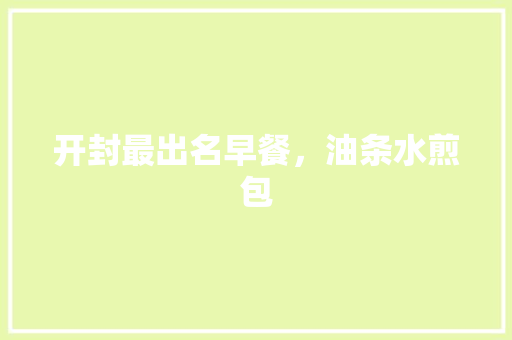 开封最出名早餐，油条水煎包 开封最出名早餐，油条水煎包 生活指南