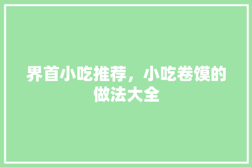 界首小吃推荐，小吃卷馍的做法大全