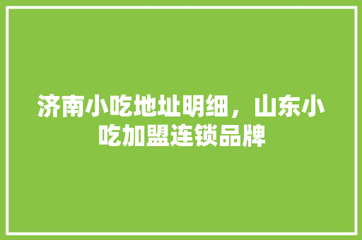 济南小吃地址明细，山东小吃加盟连锁品牌 济南小吃地址明细，山东小吃加盟连锁品牌 家居窍门