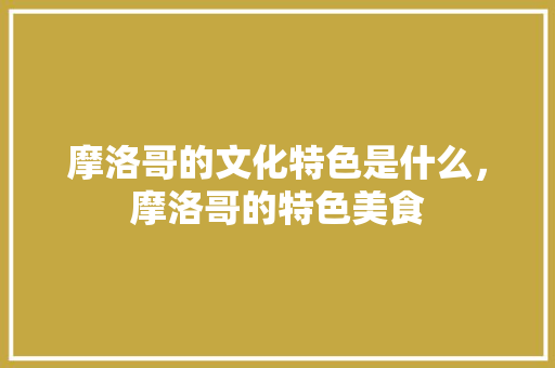 摩洛哥的文化特色是什么，摩洛哥的特色美食 摩洛哥的文化特色是什么，摩洛哥的特色美食 家居窍门