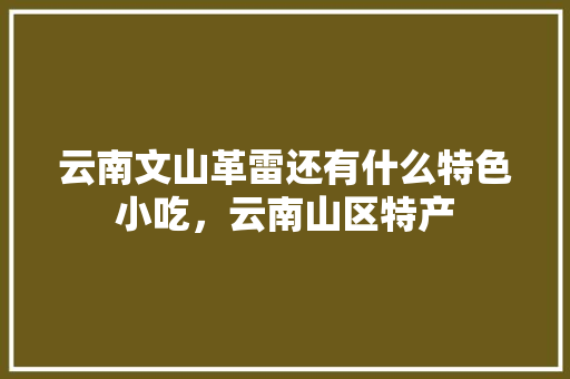 云南文山革雷还有什么特色小吃，云南山区特产 云南文山革雷还有什么特色小吃，云南山区特产 旅行资讯