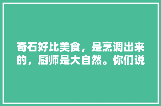 奇石好比美食，是烹调出来的，厨师是大自然。你们说呢，特产石头的城市