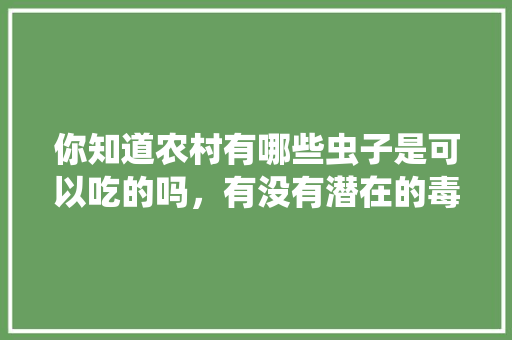 你知道农村有哪些虫子是可以吃的吗，有没有潜在的毒性危害，要怎样吃可以无毒安全呢，特产虫子 你知道农村有哪些虫子是可以吃的吗，有没有潜在的毒性危害，要怎样吃可以无毒安全呢，特产虫子 美食推荐