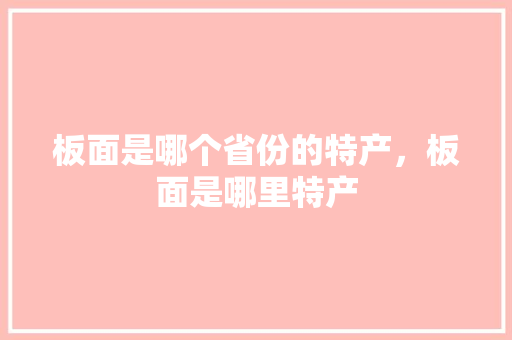 板面是哪个省份的特产，板面是哪里特产 板面是哪个省份的特产，板面是哪里特产 旅行资讯