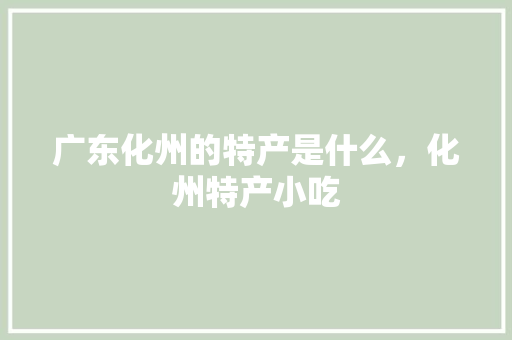 广东化州的特产是什么，化州特产小吃 广东化州的特产是什么，化州特产小吃 生活指南