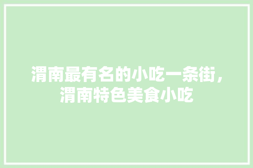 渭南最有名的小吃一条街，渭南特色美食小吃