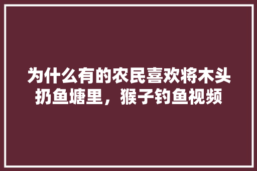为什么有的农民喜欢将木头扔鱼塘里,猴子钓鱼视频 生活指南 为什么有的农民喜欢将木头扔鱼塘里,猴子钓鱼视频 为什么有的农民喜欢将木头扔鱼塘里,猴子钓鱼视频 生活指南