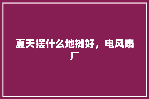 夏天摆什么地摊好，电风扇厂 夏天摆什么地摊好，电风扇厂 家居窍门