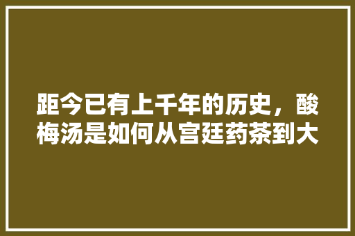 距今已有上千年的历史，酸梅汤是如何从宫廷药茶到大众饮料的，酸梅汤介绍 距今已有上千年的历史，酸梅汤是如何从宫廷药茶到大众饮料的，酸梅汤介绍 生活指南