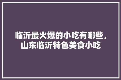 临沂最火爆的小吃有哪些，山东临沂特色美食小吃 临沂最火爆的小吃有哪些，山东临沂特色美食小吃 生活指南