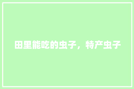 田里能吃的虫子，特产虫子 田里能吃的虫子，特产虫子 旅行资讯