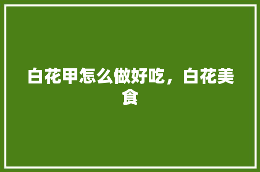 白花甲怎么做好吃，白花美食 白花甲怎么做好吃，白花美食 家居窍门