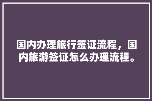 国内办理旅行签证流程，国内旅游签证怎么办理流程。 国内办理旅行签证流程，国内旅游签证怎么办理流程。 旅行资讯