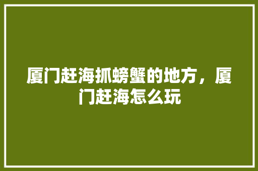 厦门赶海抓螃蟹的地方，厦门赶海怎么玩
