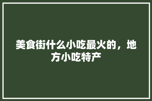 美食街什么小吃最火的，地方小吃特产 美食街什么小吃最火的，地方小吃特产 美食推荐