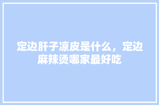 定边肝子凉皮是什么，定边麻辣烫哪家最好吃