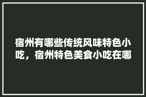 宿州有哪些传统风味特色小吃，宿州特色美食小吃在哪