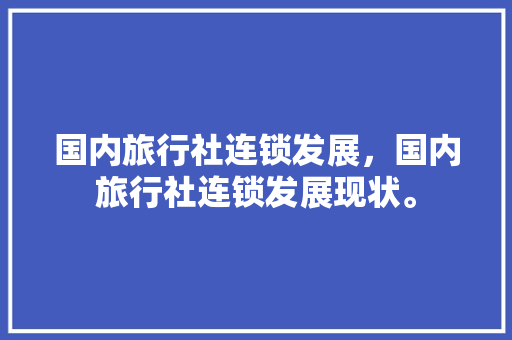 国内旅行社连锁发展，国内旅行社连锁发展现状。