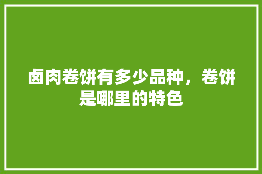 卤肉卷饼有多少品种，卷饼是哪里的特色 卤肉卷饼有多少品种，卷饼是哪里的特色 旅行资讯