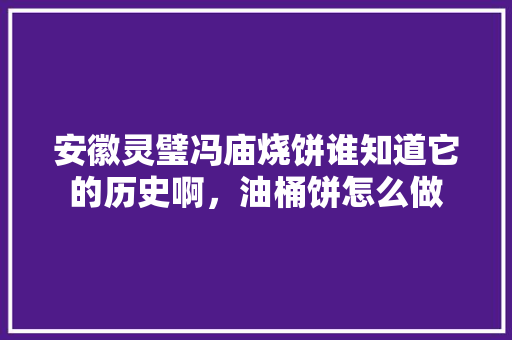 安徽灵璧冯庙烧饼谁知道它的历史啊，油桶饼怎么做