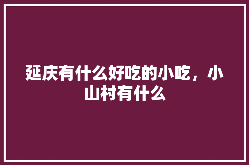 延庆有什么好吃的小吃，小山村有什么