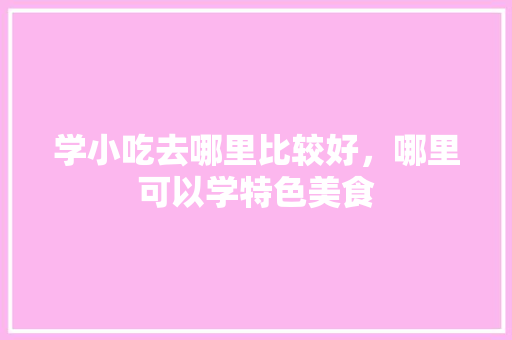 学小吃去哪里比较好，哪里可以学特色美食 学小吃去哪里比较好，哪里可以学特色美食 健康建议