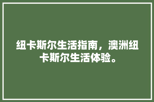 纽卡斯尔生活指南，澳洲纽卡斯尔生活体验。 纽卡斯尔生活指南，澳洲纽卡斯尔生活体验。 生活指南