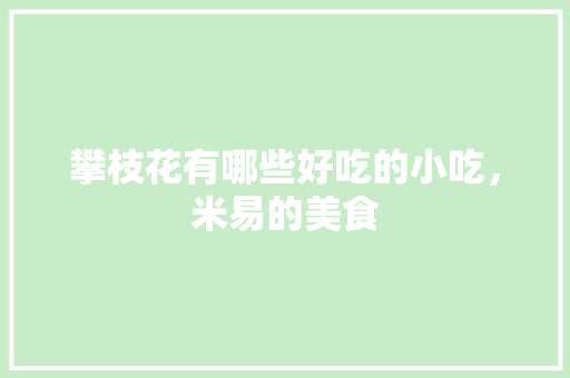 攀枝花有哪些好吃的小吃，米易的美食