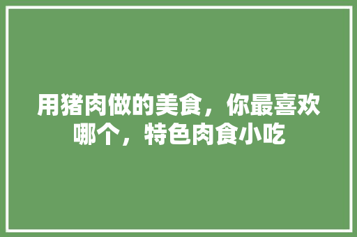 用猪肉做的美食，你最喜欢哪个，特色肉食小吃 用猪肉做的美食，你最喜欢哪个，特色肉食小吃 美食推荐