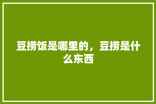 豆捞饭是哪里的，豆捞是什么东西 豆捞饭是哪里的，豆捞是什么东西 旅行资讯