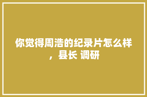 你觉得周浩的纪录片怎么样，县长 调研 你觉得周浩的纪录片怎么样，县长 调研 美食推荐