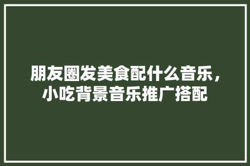 朋友圈发美食配什么音乐，小吃背景音乐推广搭配 朋友圈发美食配什么音乐，小吃背景音乐推广搭配 生活指南